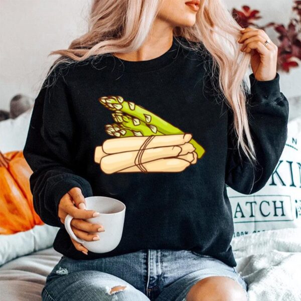 Gruner Weisser Spargel Gemuse Vegetarier Veganer Niedlich Sweater