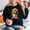 Gsw Snoopy And Charlie Brown Pumpkin Halloween Moon Sweater