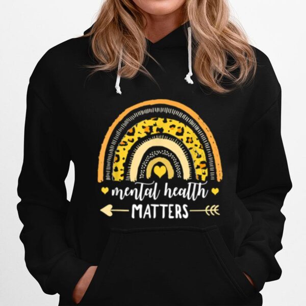 Health Matters Leopard Print Boho Rainbow Awareness Hoodie