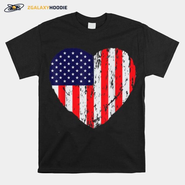 Heart American Patriotic Armed Forces Usa Flag Memorial Day T B09Zpc86X1 T-Shirt