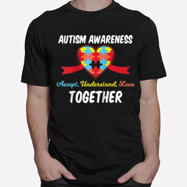 Heart Autism Awareness Puzzle Pieces Symbol April Month T-Shirt