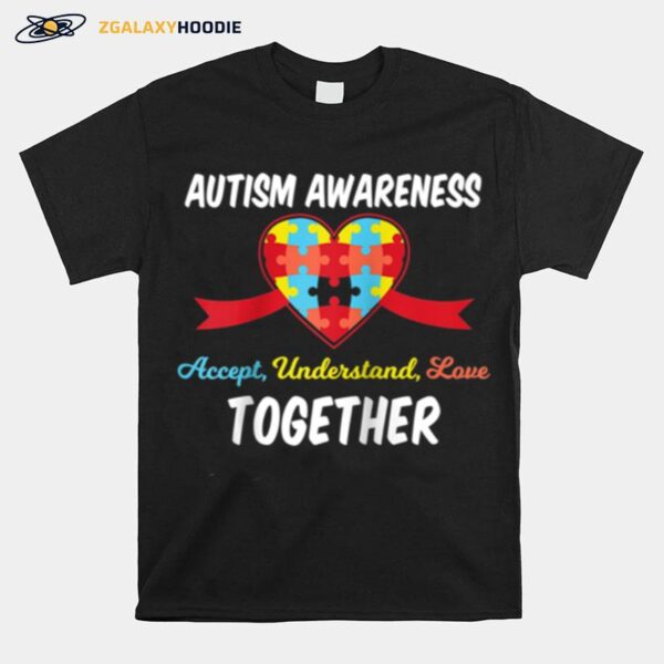 Heart Autism Awareness Puzzle Pieces Symbol April Month T-Shirt