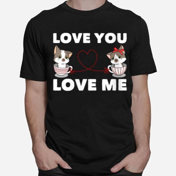 Heart Cat Love Romantic Couple Kitten T-Shirt