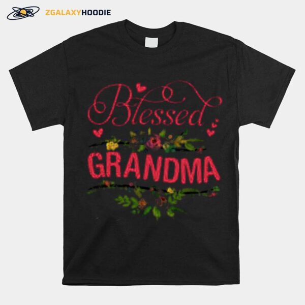 Heart Floral Blessed Grandma T-Shirt