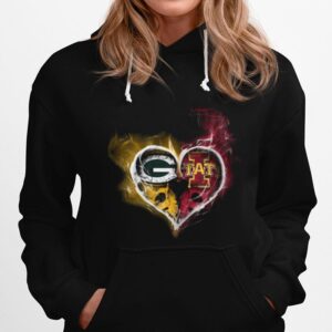 Heart Green Bay Packers And Iowa State Cyclones Hoodie