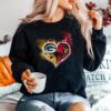 Heart Green Bay Packers And Louisville Cardinals Sweater
