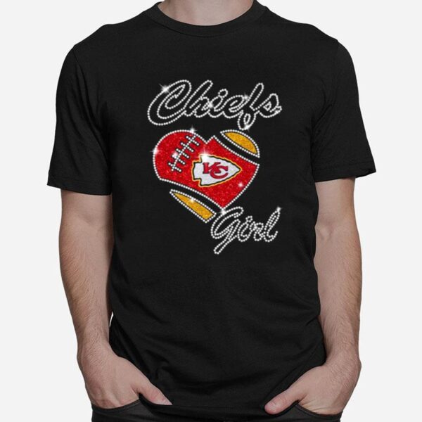 Heart Kansas City Chiefs Girls Diamond T-Shirt