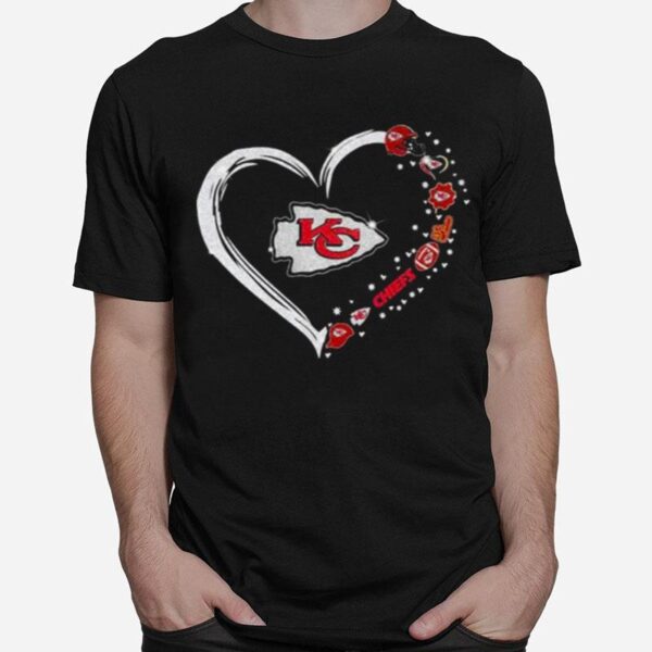 Heart Kansas City Chiefs Team Football 2022 T-Shirt
