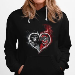 Heart Las Vegas Raiders And Ohio State Buckeyes Hoodie