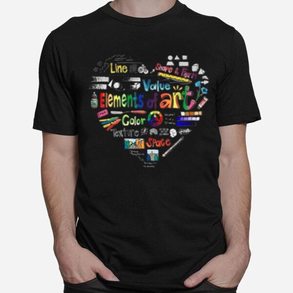 Heart Line Shape And Form Elements Of Art Color T-Shirt