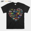 Heart Line Shape And Form Elements Of Art Color T-Shirt