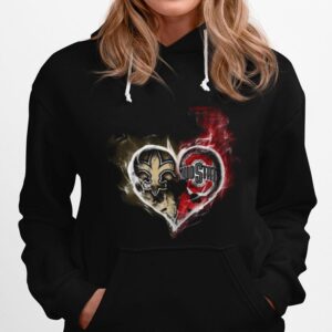 Heart New Orleans Saints And Ohio State Buckeyes Hoodie