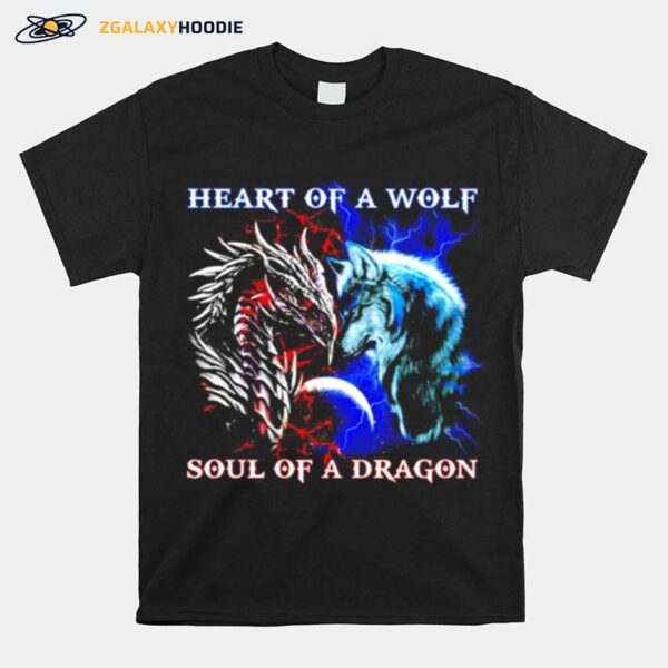 Heart Of A Wolf Soul Of A Dragon T-Shirt