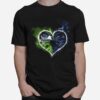 Heart Seattle Seahawks And Vancouver Canucks T-Shirt