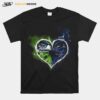 Heart Seattle Seahawks And Vancouver Canucks T-Shirt