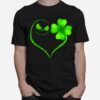 Heart Shamrock And Jack Skeleton Happy St Patricks Day T-Shirt