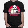 Hedgehog And Panda Bear Buddies Besties Retro Sunset T-Shirt