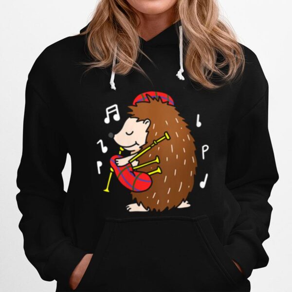 Hedgehog Playing Bagpipe For Bagpiper Hoodie