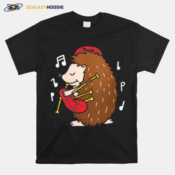 Hedgehog Playing Bagpipe For Bagpiper T-Shirt