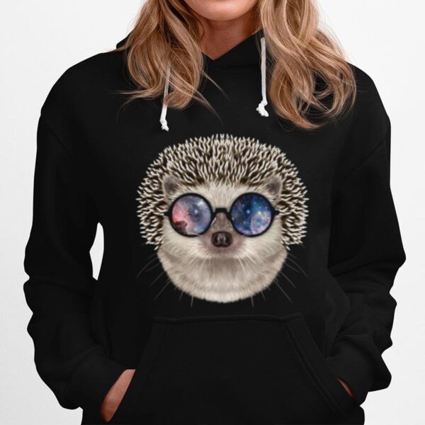 Hedgehog Wearing Space Galaxy Cosmos Sunglass Hoodie