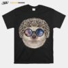 Hedgehog Wearing Space Galaxy Cosmos Sunglass T-Shirt