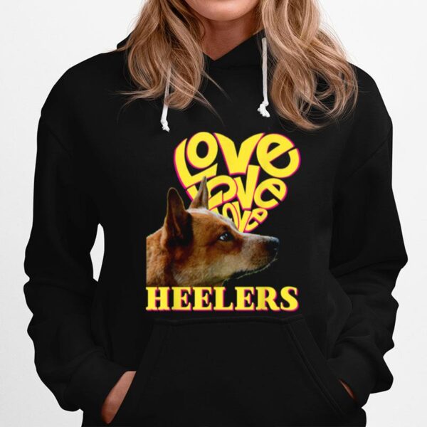 Heeler Love Red Heeler Dog Vintage Retro Heart Rescue Hoodie