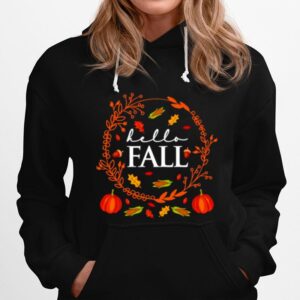 Hello Fall 2022 First Day Of Fall Hello Autumn Pumpkin Halloween Hoodie