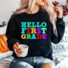 Hello First Grade First Day Back To School Teacher Sweater