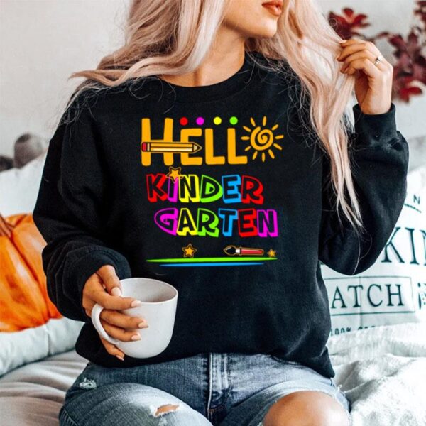 Hello Kindergarten Back To School Teacher Student Sweater