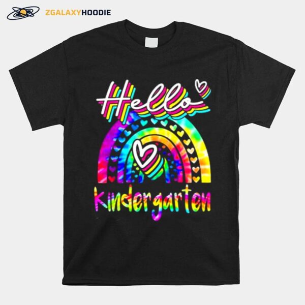 Hello Kindergarten Rainbow First Day Of School T-Shirt