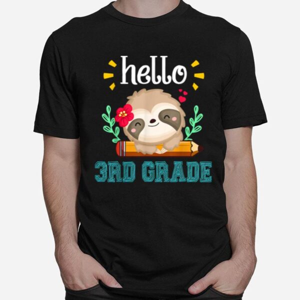 Hello Preschool Back To School Cute Sloth Girl T-Shirt