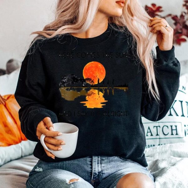 Here Comes The Sun And I Say Its Alright Guitar Graphic Sweater