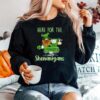 Here For The Shenanigans Gnome Elf Cow St Patricks Day Pullover Sweater