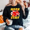 Here To Stay Kansas City Chiefs Coach And Patrick Mahomes Sweater