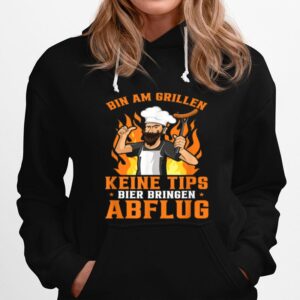 Herren Grill Barbecue Spruch Bbq Bin Am Grillen Abflug Hoodie