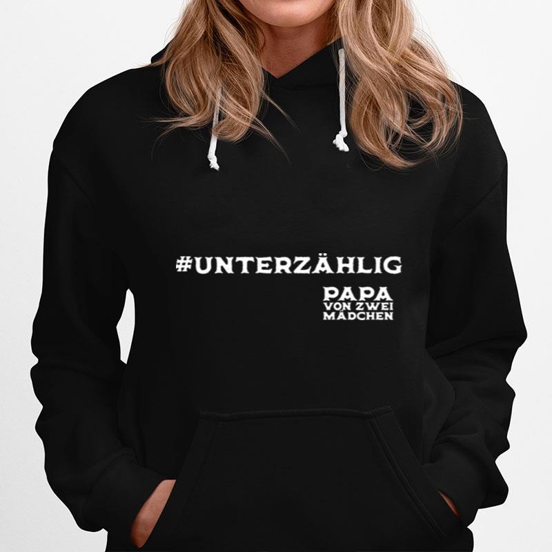 Herren Unterzahlig Papa Von Zwei Madchen Vatertag Stolzer Vater Hoodie