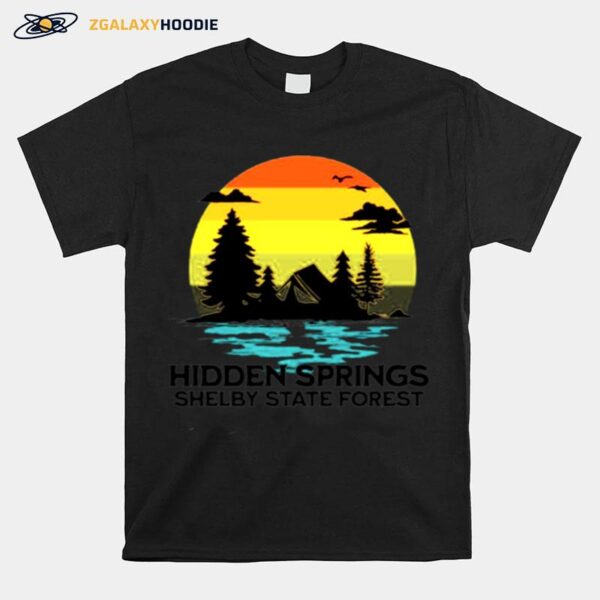 Hidden Springs Shelby State Forest Illinois Camping T-Shirt