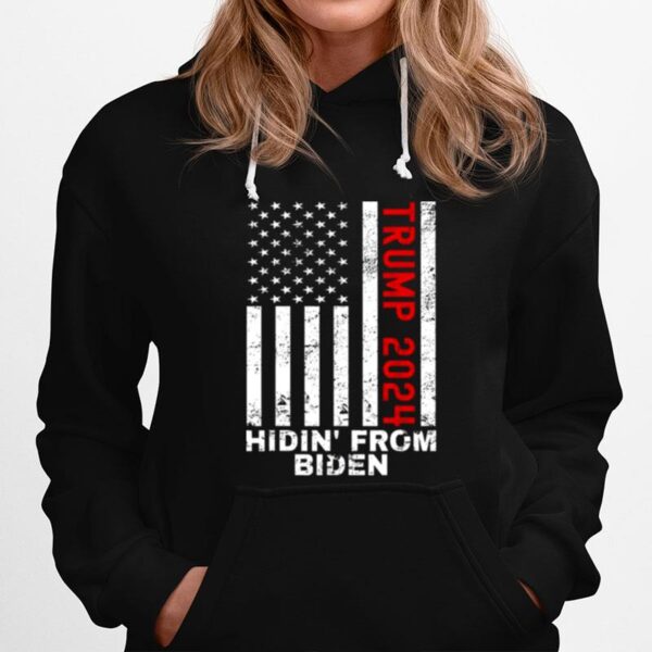 Hidin From Biden Trump 2024 Flag Anti Joe Biden Classic Hoodie