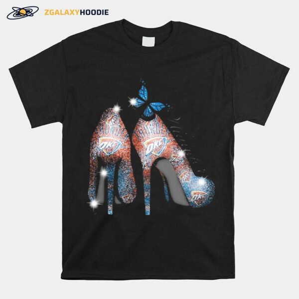 High Heels Butterfly Oklahoma City Thunder Diamond T-Shirt