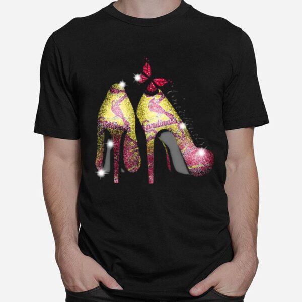 High Heels Butterfly St. Louis Cardinals Diamond T-Shirt