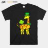 Irish Leprechaun Giraffe Shamrock St Patrick Day Animal T-Shirt