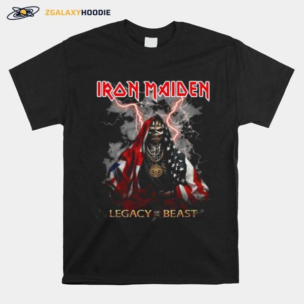 Iron Maiden Legacy Of The Beast American Flag T-Shirt