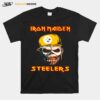 Iron Maiden Wear Hat Logo Steelers Football T-Shirt