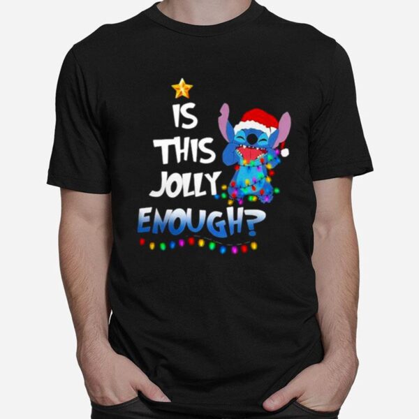 Is This Jolly Enough Christmastree Stitch Xmas T-Shirt