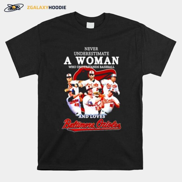 Never Underestimate A Woman Who Understands Baseball And Loves Baltimore Orioles T-Shirt