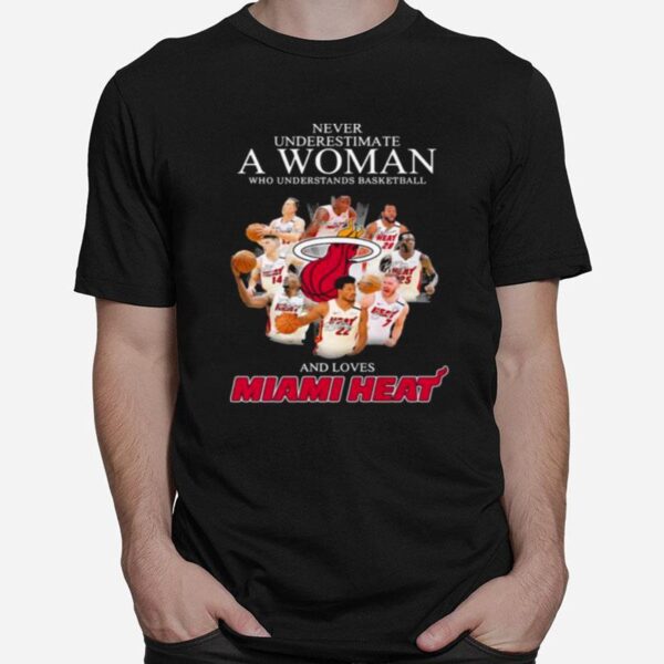 Never Underestimate A Woman Who Understands Basketball And Loves Miami Heat Signature T-Shirt