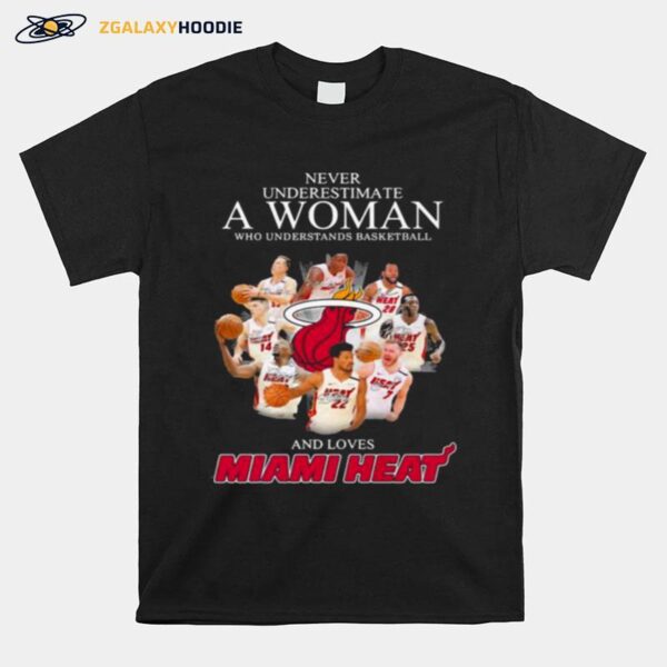 Never Underestimate A Woman Who Understands Basketball And Loves Miami Heat Signature T-Shirt