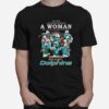 Never Underestimate A Woman Who Understands Football And Loves Miami Dolphin Signatures 2022 Copy T-Shirt