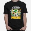 Never Underestimate A Woman Who Understands Football And Loves Packers Football Signatures T-Shirt