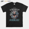 Never Underestimate A Woman Who Understands Football And Loves Philadelphia Eagles 2023 Signatures T-Shirt